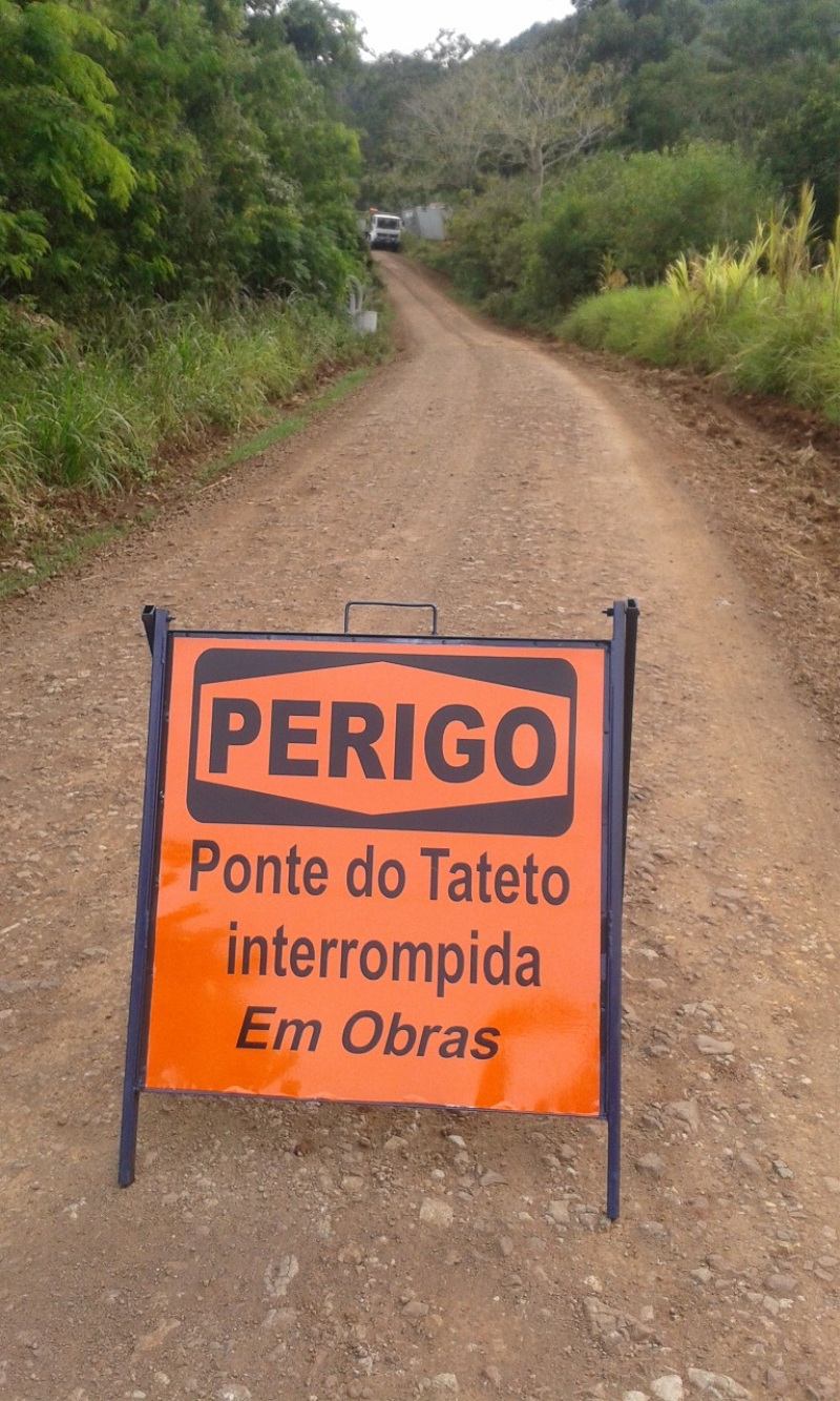 Atenção! Ponte do Tateto EM OBRAS (INTERROMPIDA)!